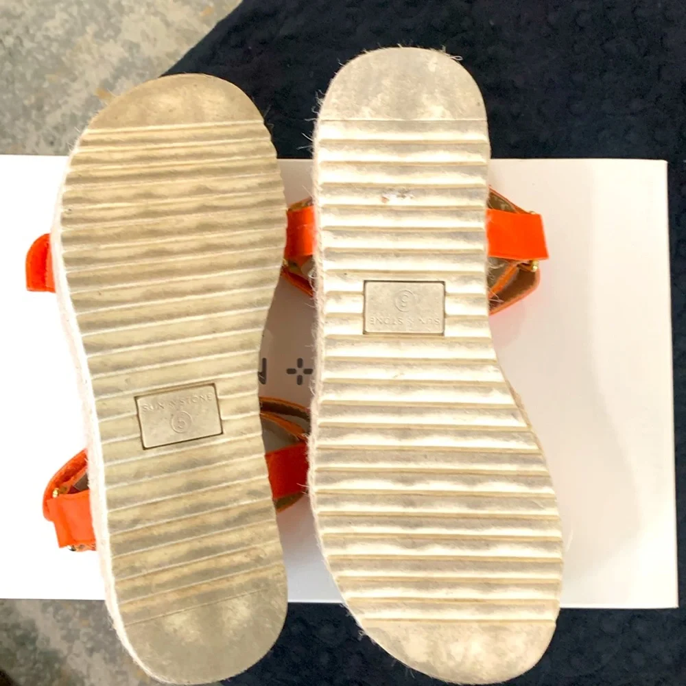 SUN+STONE Demi Sandal - Orange. Like new - Picture 5 of 7